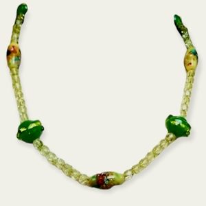 Vintage 1920s Art Deco Lampwork Glass Bead Necklace